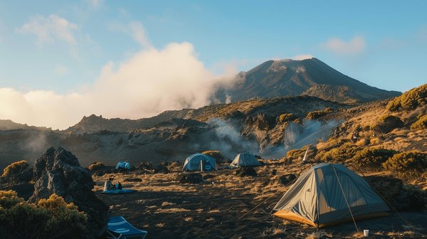 Quels sont les conseils pour un camping en région de caldeiras volcaniques?